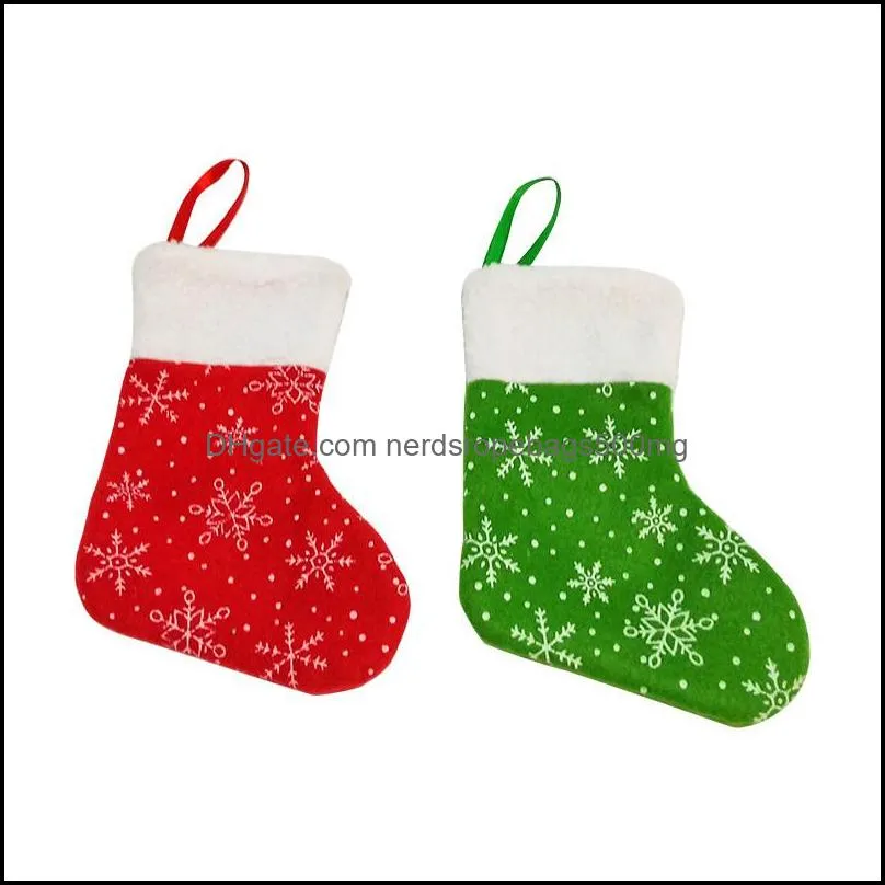 mini snowflake hanging stockings xmas tree hanging pendant socks nonwoven snowflake hanging pendant home christmas decorations