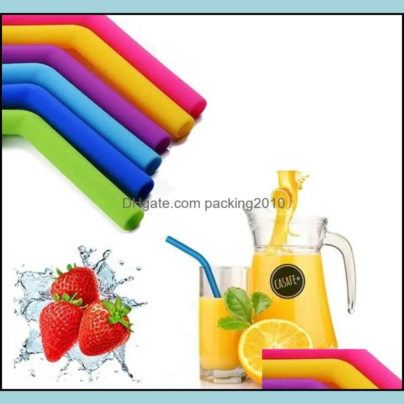 drinking straw silicone stripes straw 6 color silicone eco straws reusable for 800ml mugs smoothie flexible sucker 616 v2