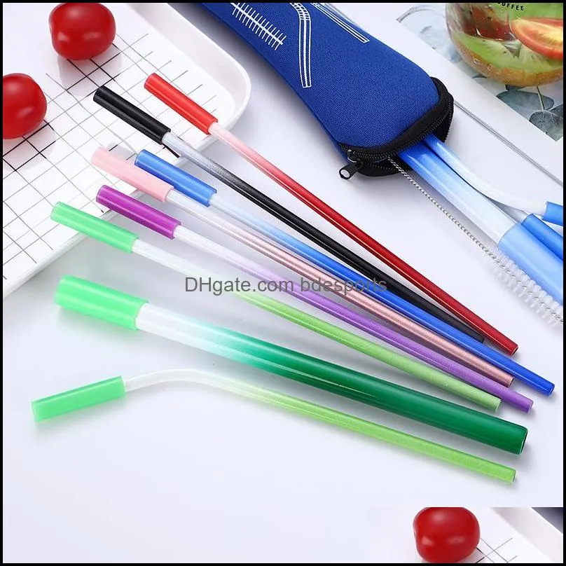 spray paint tubularis suits stainless steel straw sets environmental protection suction tubes kits sell well with different colors 8 2zj