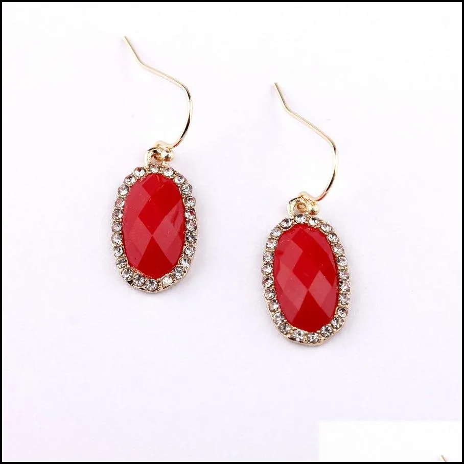 designer faceted acrylic oval charms earrings for women small resin dangle earring boutique jewelry christmas gifts