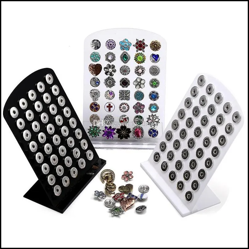 noosa acrylic snap button stands display detachable set 18mm snap button jewelry for 40pcs snap button display holder