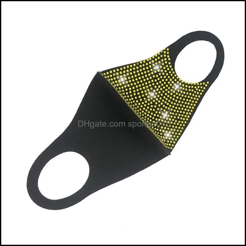 colored rhinestone fashion masks washable dustproof fashion face mask breathable bling bling face mouth masks in stock