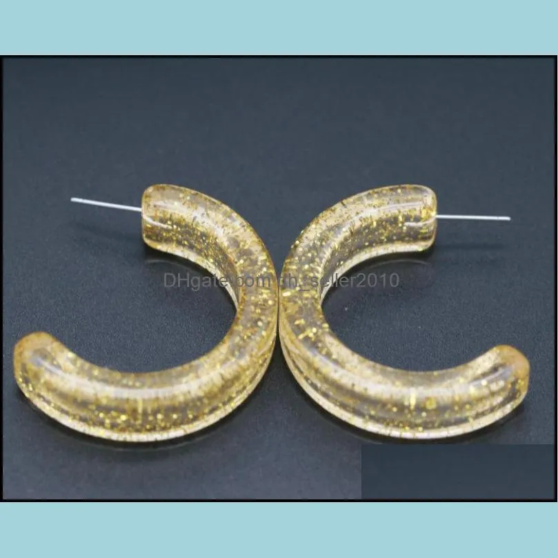 stud bohemian golden shining acrylic earrings big earings fashion jewelry 2021 exaggerated geometric round