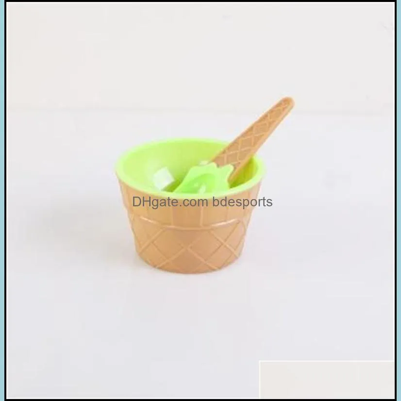 kids ice cream bowls tools cup couples bowl gifts dessert container holder with spoon children gift supply 2048 v2