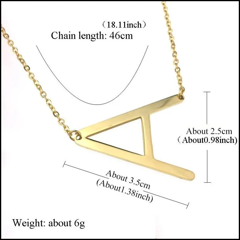 fashion new stainless steel az english letter necklace silver gold plated capital alphabet initial pendant necklaces for women jewelry