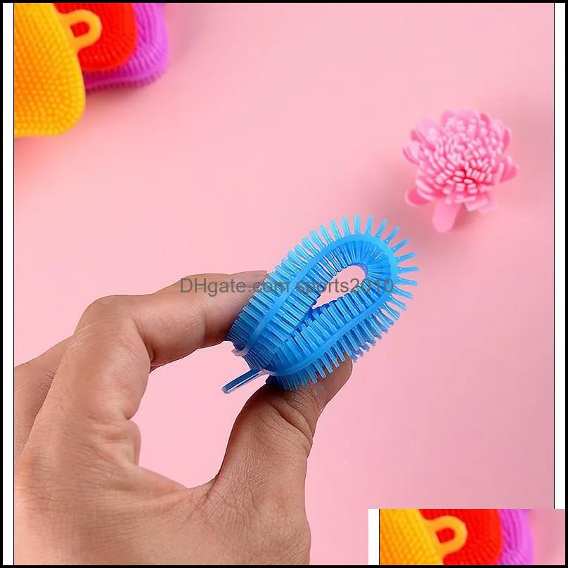 silicone sponges kitchen scrubber tools for dishes fruit vegetable pot pan dish washing brushes