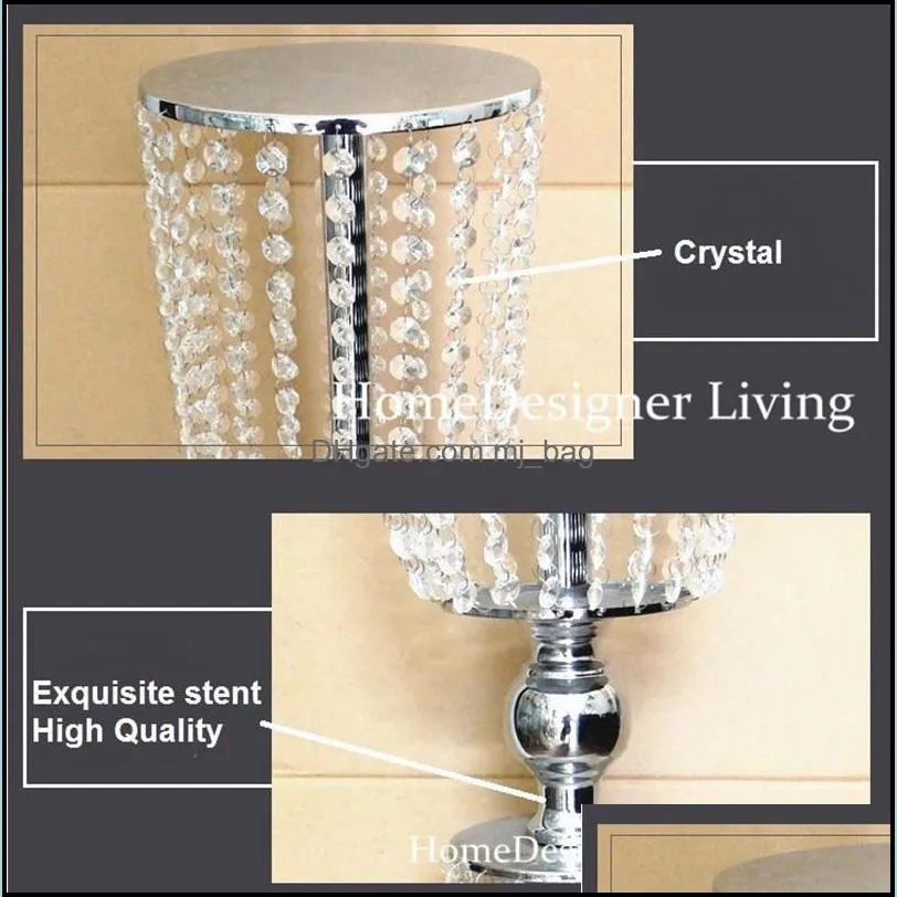 wedding centerpieces table decoration props tall upscale crystal bead curtain cited candlestick welcome area decoration props