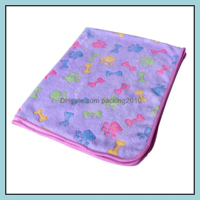 pet blanket paw prints blankets for pet hamster cat and dog soft warm fleece blankets mat bed cover