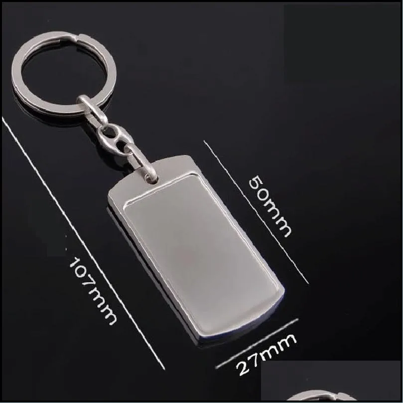 blank diy custom engraved personalized keychain alloy lovers gift keyring creative alloy key chain wholesale jewelry