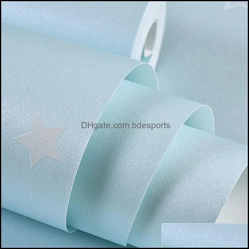 nonwoven luminous wallpaper roll stars and the moon boys and girls childrens room bedroom ceiling fluorescent wallpaper decor1 977