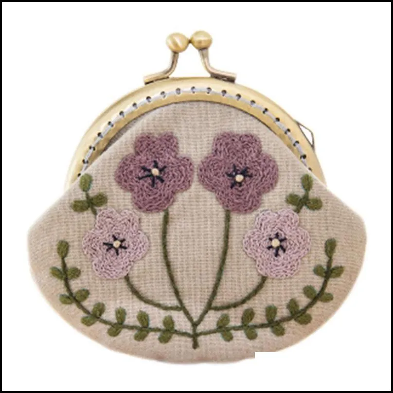 other arts and crafts diy purse kits chinese style small needlework gift cotton flowers bird embroidered clutch bag women snap coin