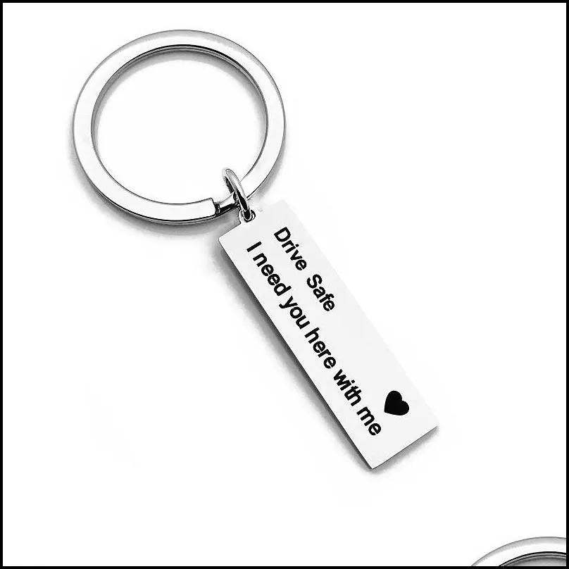 personalized engraved keychain drive safe i need you here with me key chain couples keychains for hunsband boyfriend jewelry gifts