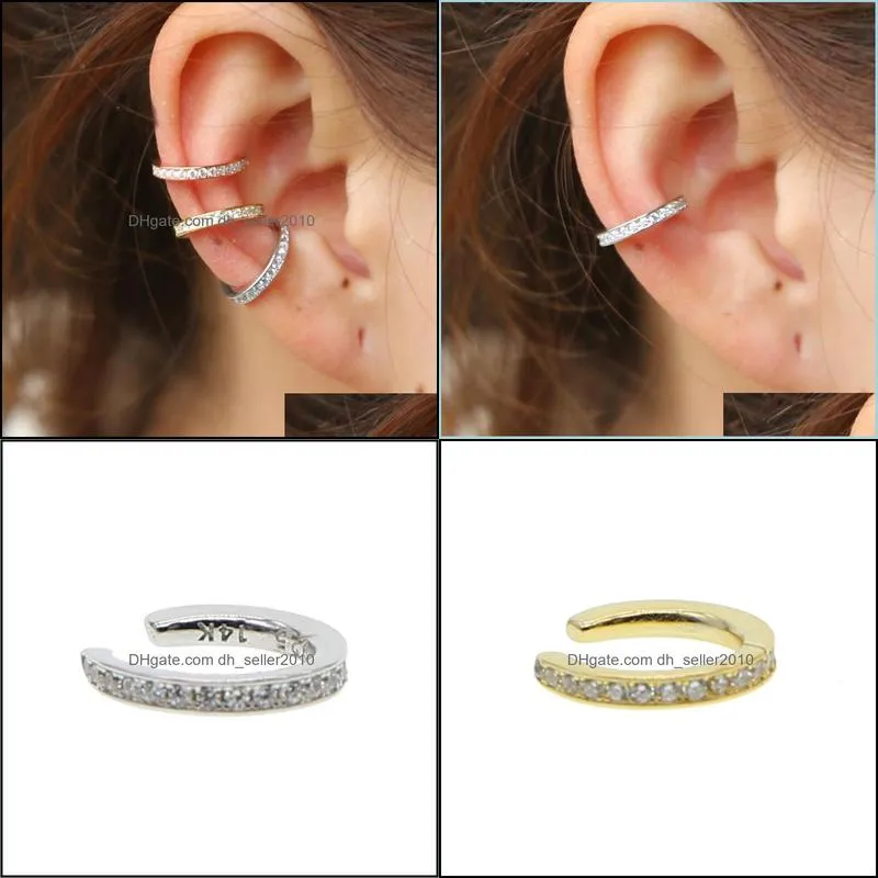 stud simple 925 sterling silver cuffs wholesale women girl delicate anti allergy vermail no piercing earring