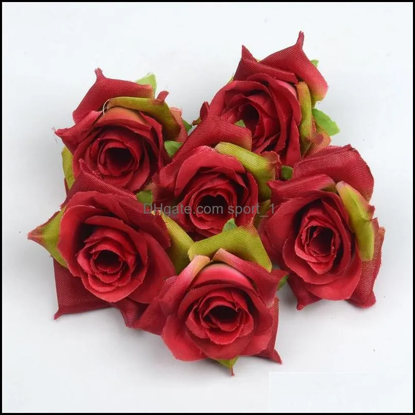 artificial flower silk rose head wedding party home decoration diy wreath scrapbook craft fake rose flower