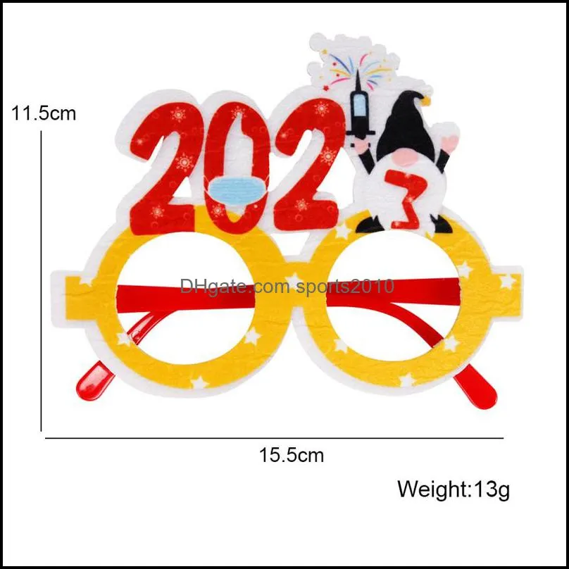 2023 new years photo props happy christmas party felt cloth glasses frame for adults children