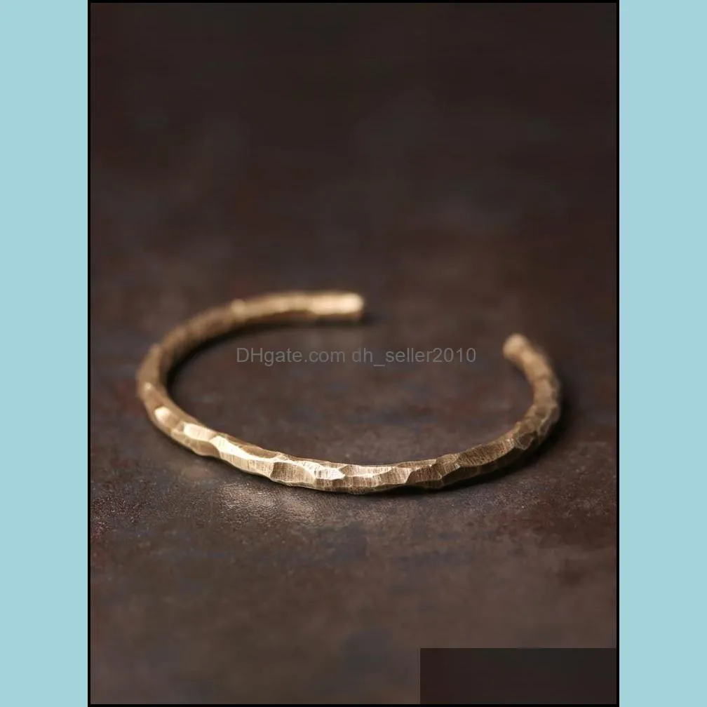 bangle classic bump textured gold bracelet for men simple personality handmade metal female tide couple jewelrybangle