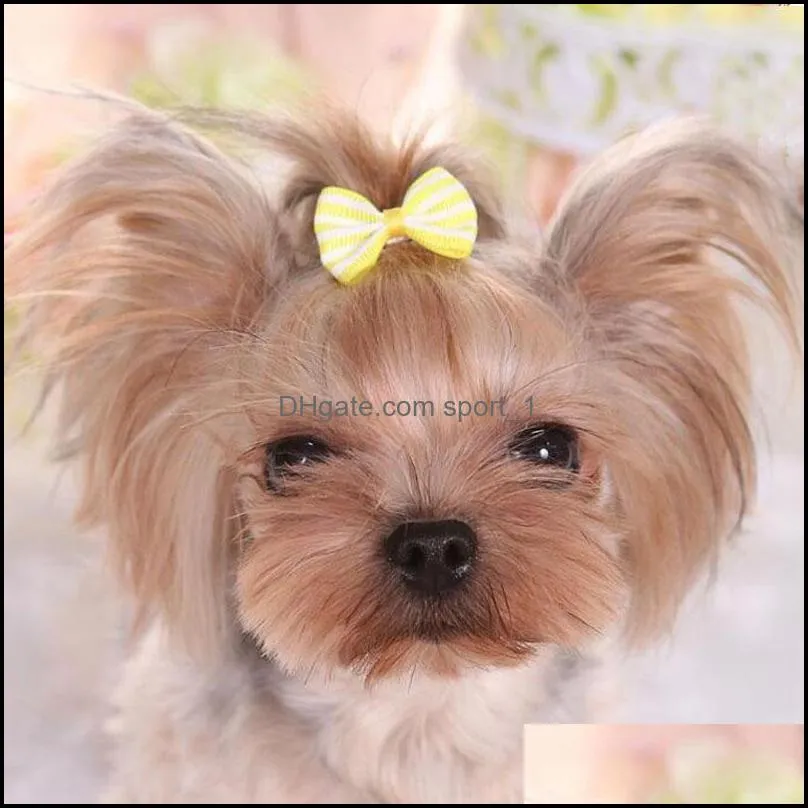 lovely handmade designer dog hair bows clip cat puppy grooming bows for hair accessories 