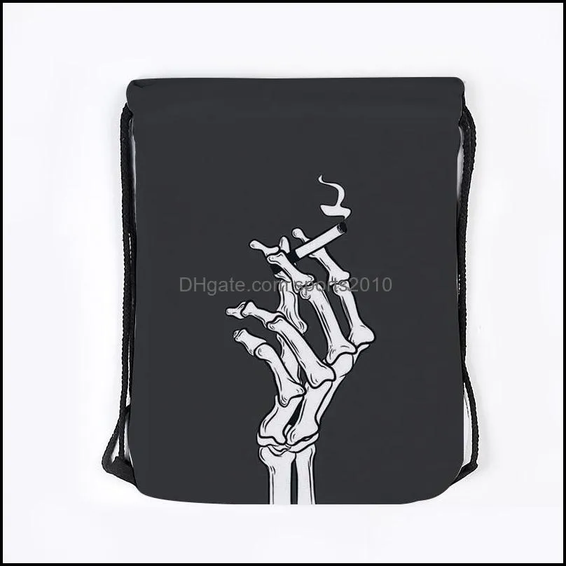 halloween drawstring bag skull 3d digital print bouquet pocket backpack black halloween skeleton printed bag dhs shipping