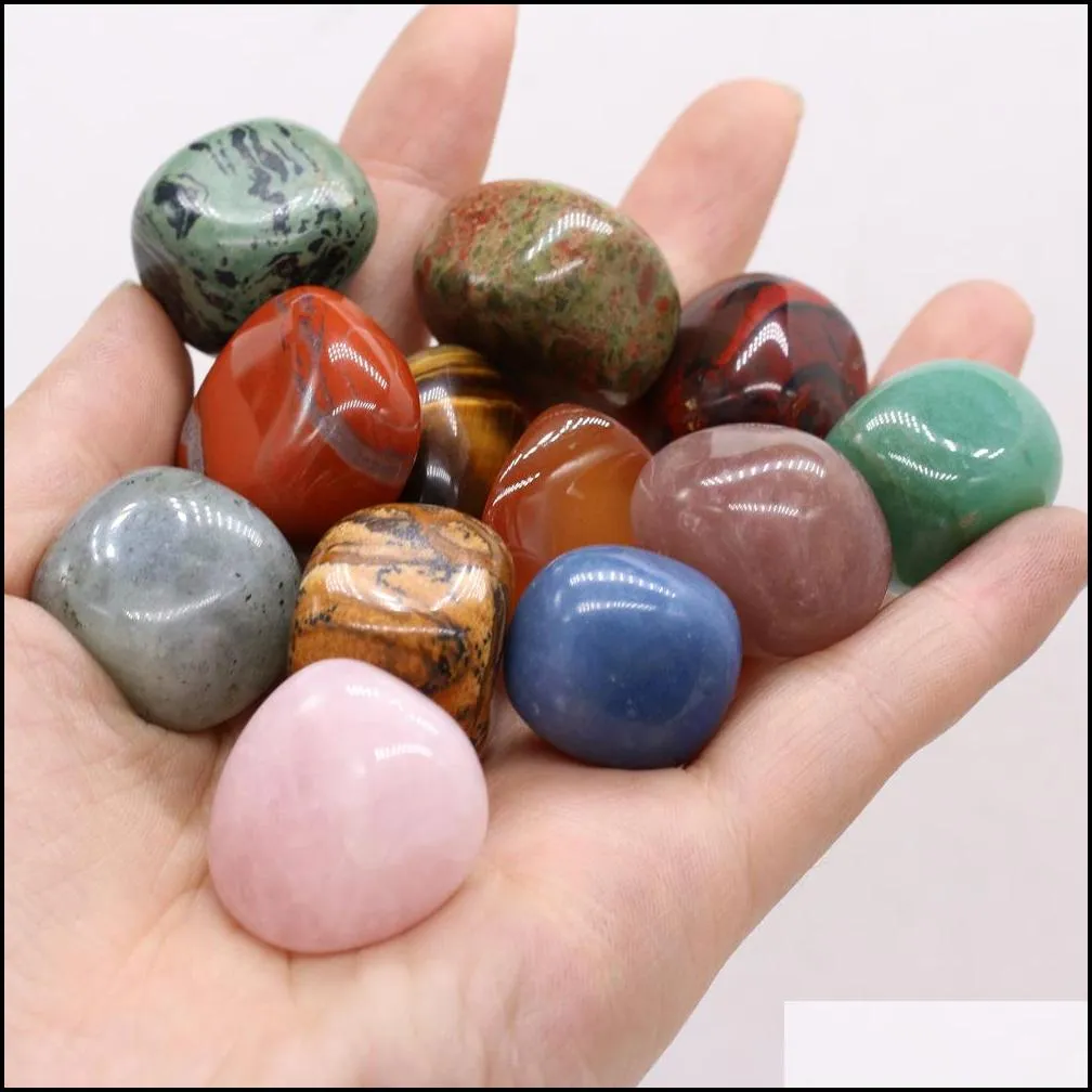 2030mm reiki natural stone tumbled stones irregular polishing rose quartz tigers eye yoga energy bead for chakra healing decoration