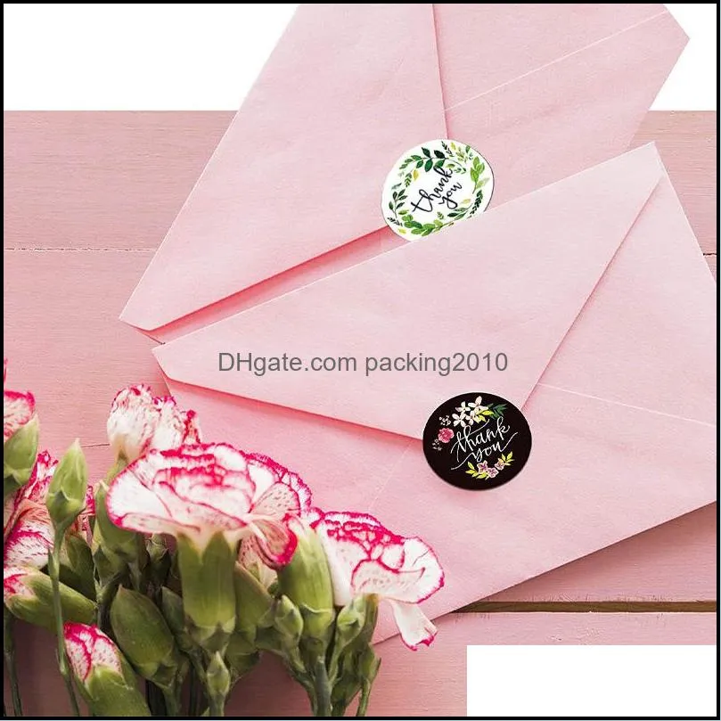 500pcs round thank you for your order sticker heart handmade s per roll applicable to gift packaging sticker white labels 1947 v2