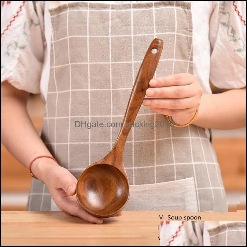 wooden ramen soup spoons japanese kitchen spatula teakwood wooden frying rice seasoning spoons nonstick pan spatula