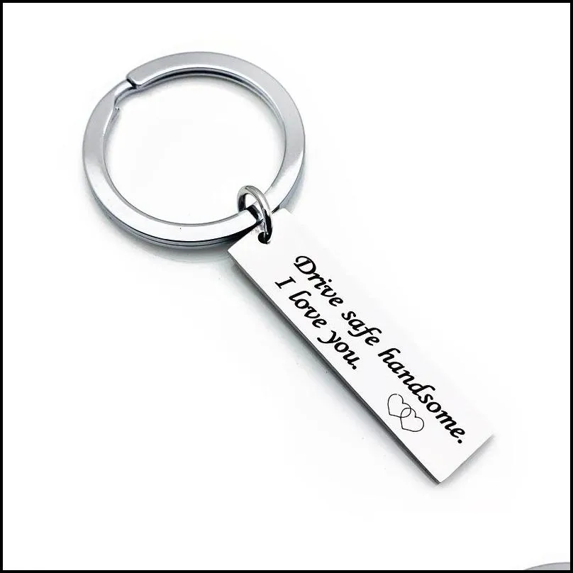 personalized engraved keychain drive safe i need you here with me key chain couples keychains for hunsband boyfriend jewelry gifts