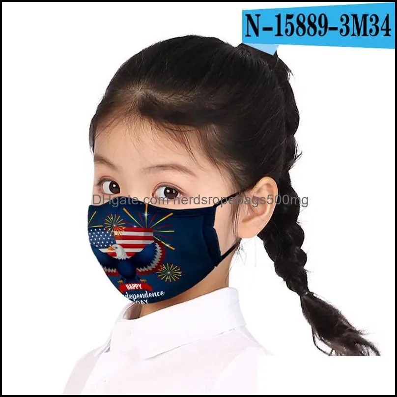 3d usa cotton masks independence day face mask usa flag  washable print masks pm2 5 dustproof masks