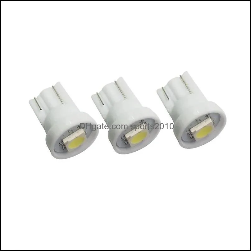 100pcs t10 194 168 192 w5w 5050 car bulbs 1smd 1led bright auto led license plate light wedge instrument side lamp for pinball 12v