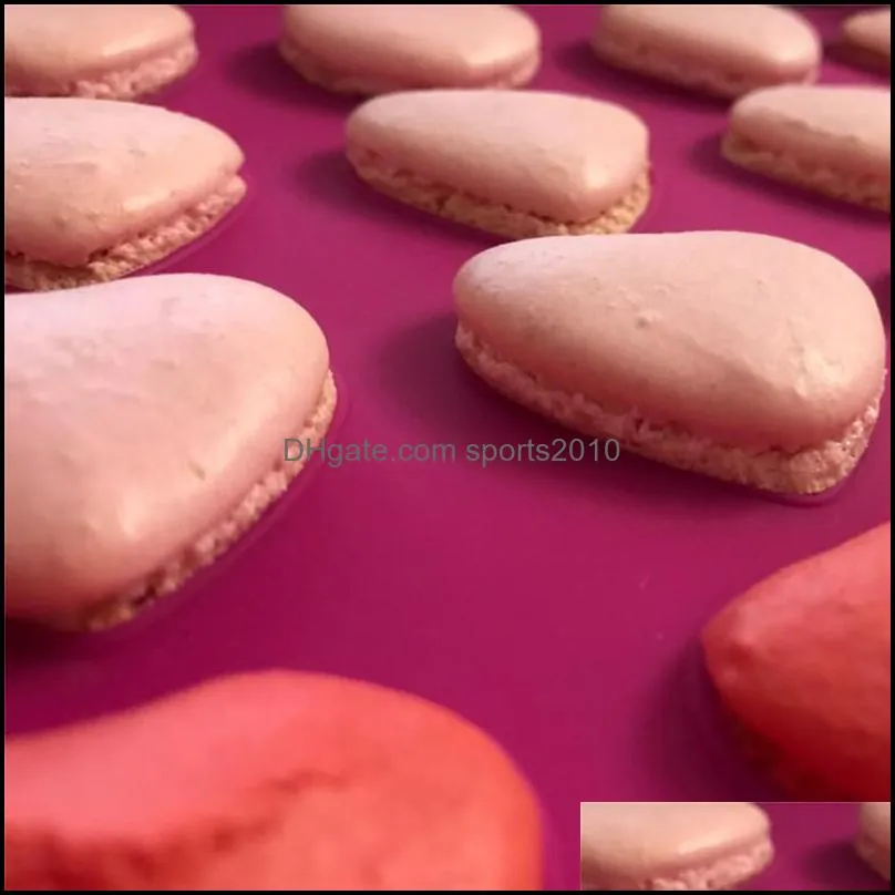 heart shaped macaron molds food grade silicone macaron bakeware muffin oven pad macaron liner fondant cake pastry