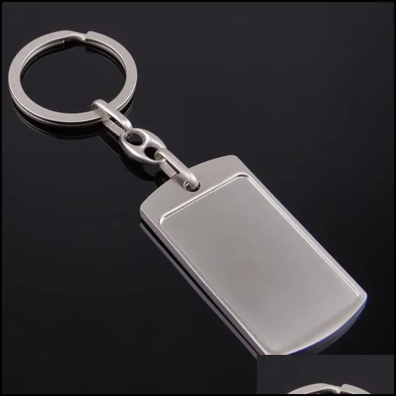 blank diy custom engraved personalized keychain alloy lovers gift keyring creative alloy key chain wholesale jewelry