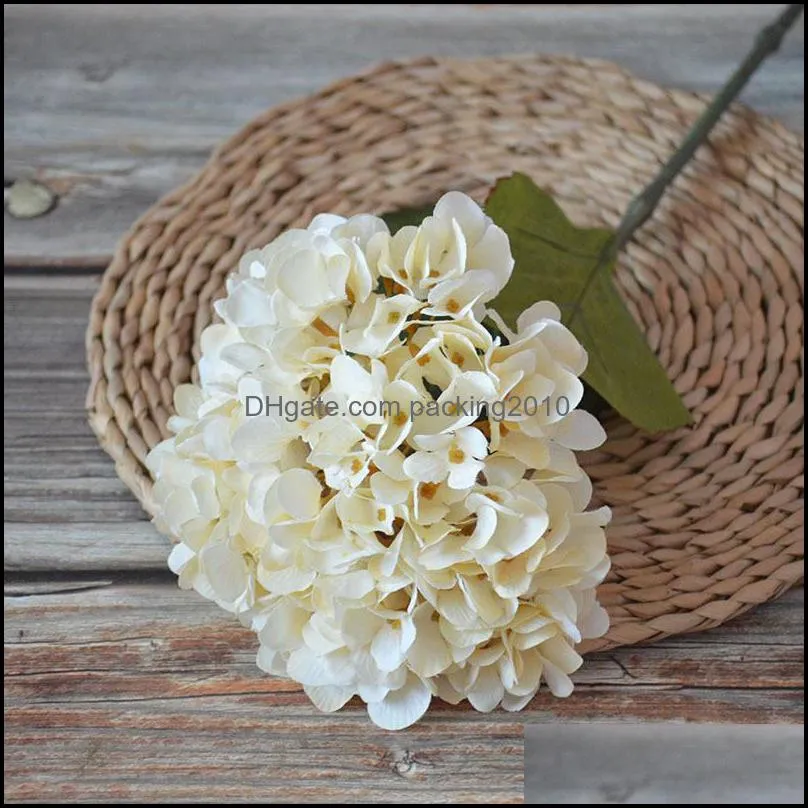 50cm single stem hydrangea flower white pink blue simulation hydrangeas for wedding party diy home decoration