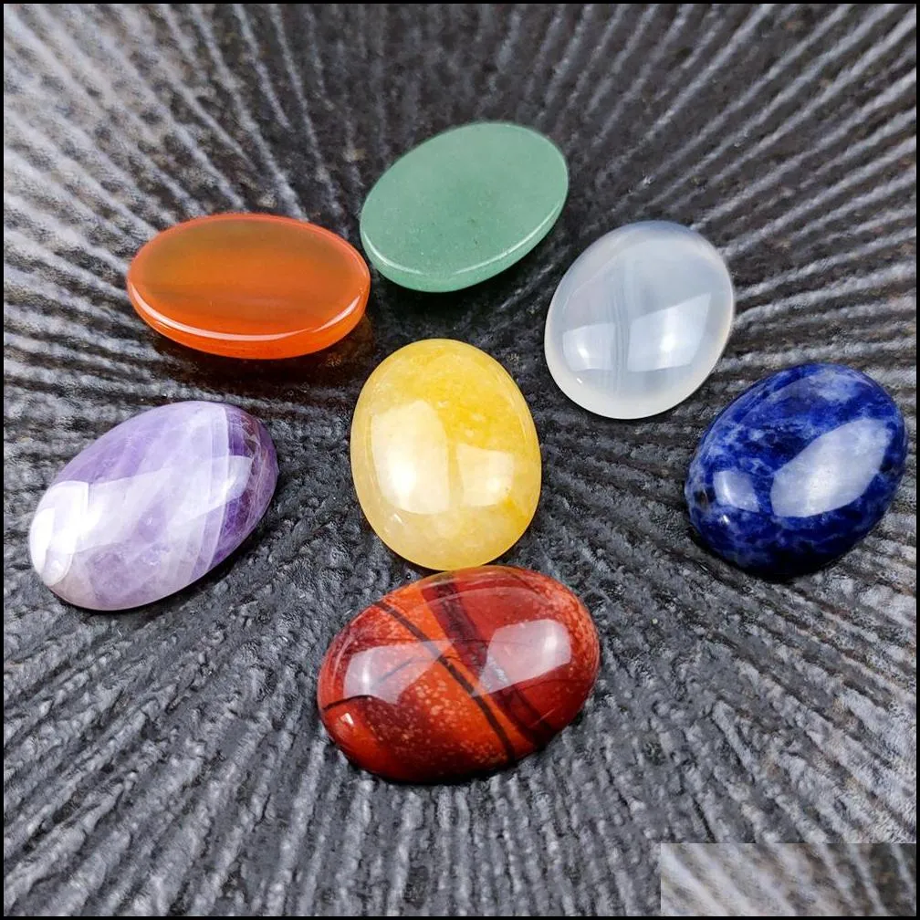 loose oval reiki seven chakra healing natural stone tumbled irregular polishing rock quartz yoga energy bead decoration