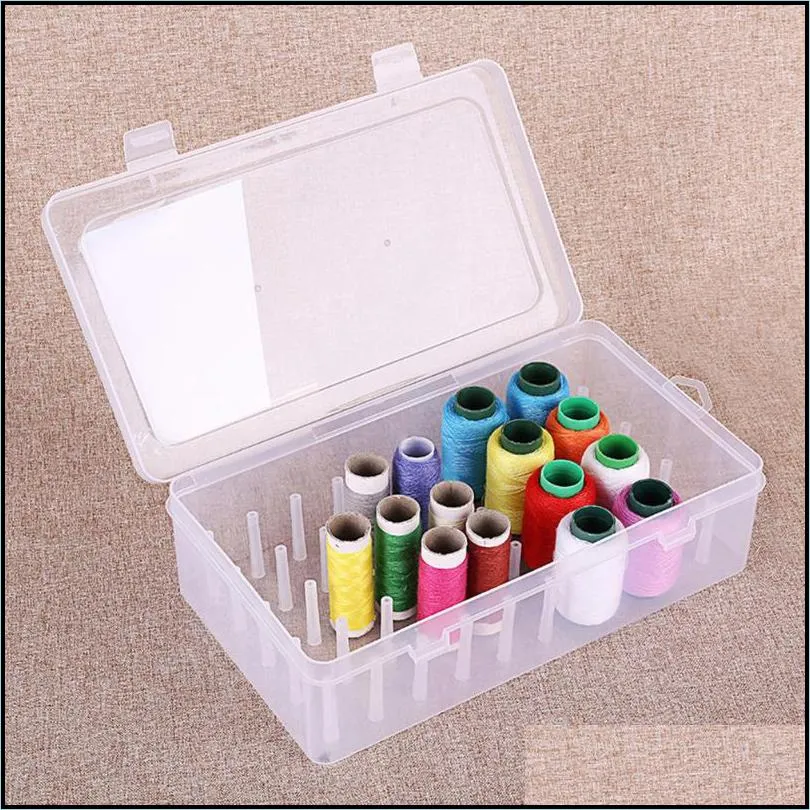 other arts and crafts sewing thread storage box 42 pcs yarn holder craft bobbins organizing case large capacity with trays pole