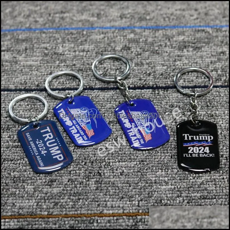 2024 trump keychain stainless steel ill be back save america again key ring party accessories
