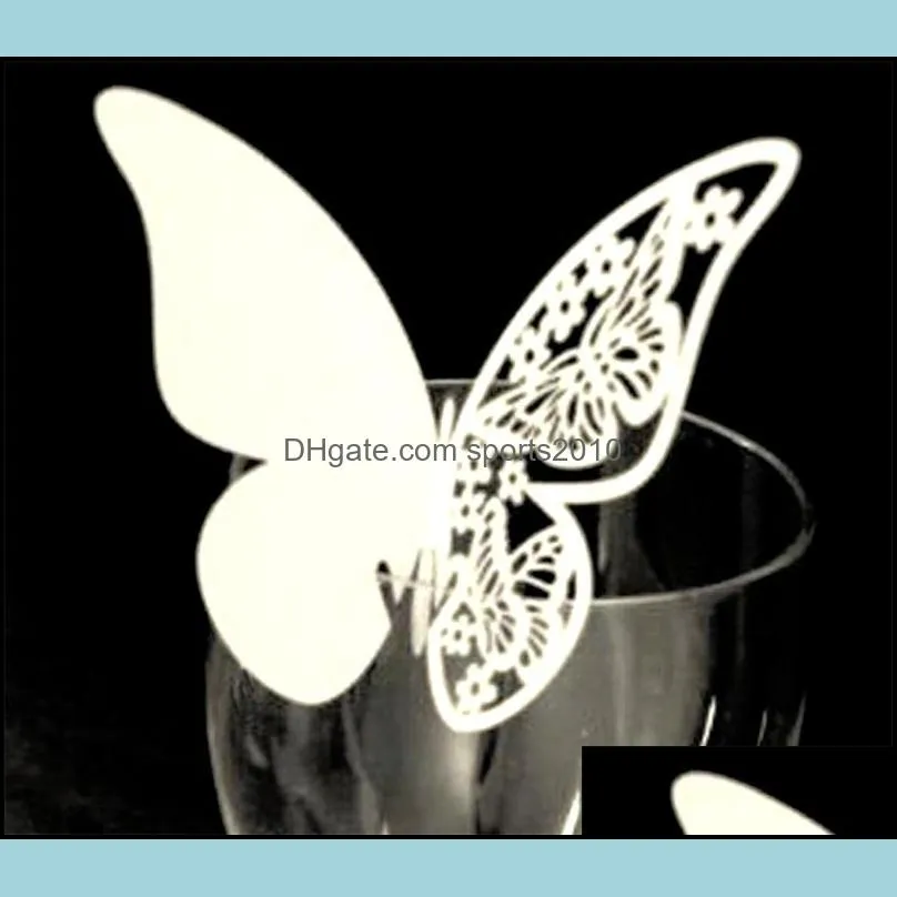 wholesale cup paper place seating wedding for wine glass favors home escort party butterfly card decor card party decorations nupdd 1499