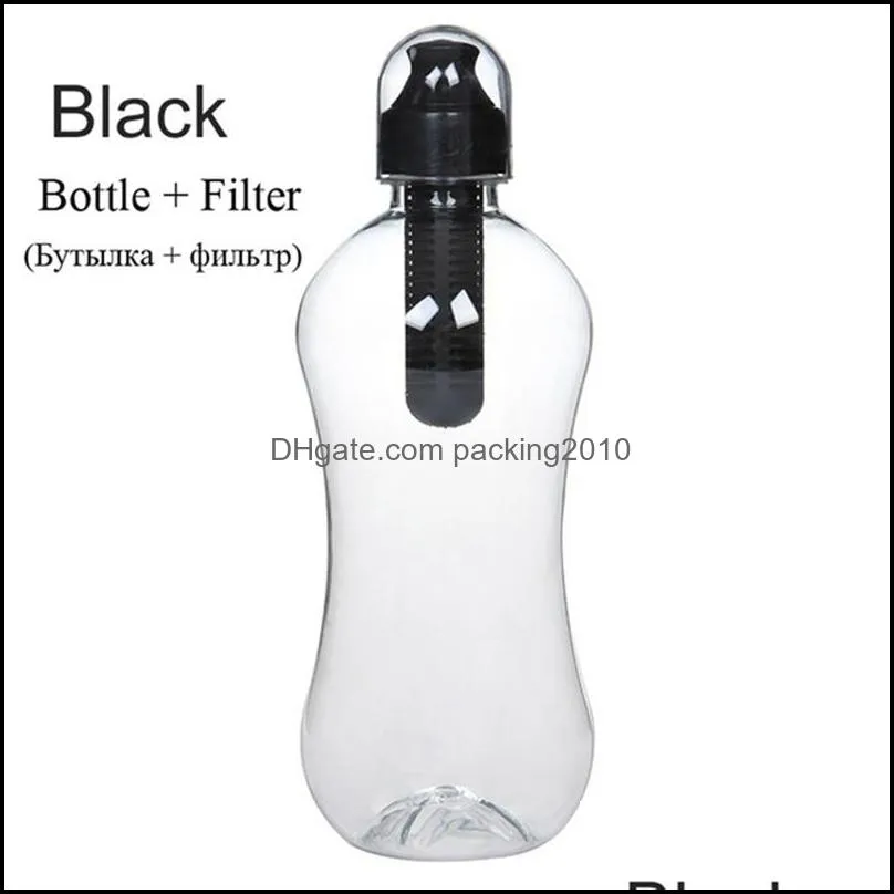 activated carbon filter kettle filtered water bottle cup 550ml activated carbon filter kettle healthy plastic water bottle