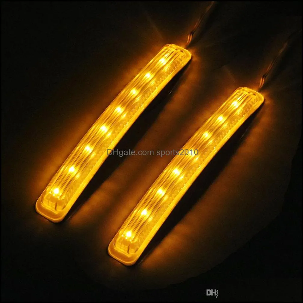 2pcs amber led bulbs car light source yellow soft 9 smd fpc turn signal light dc 12v auto rearview mirror indicator lamp