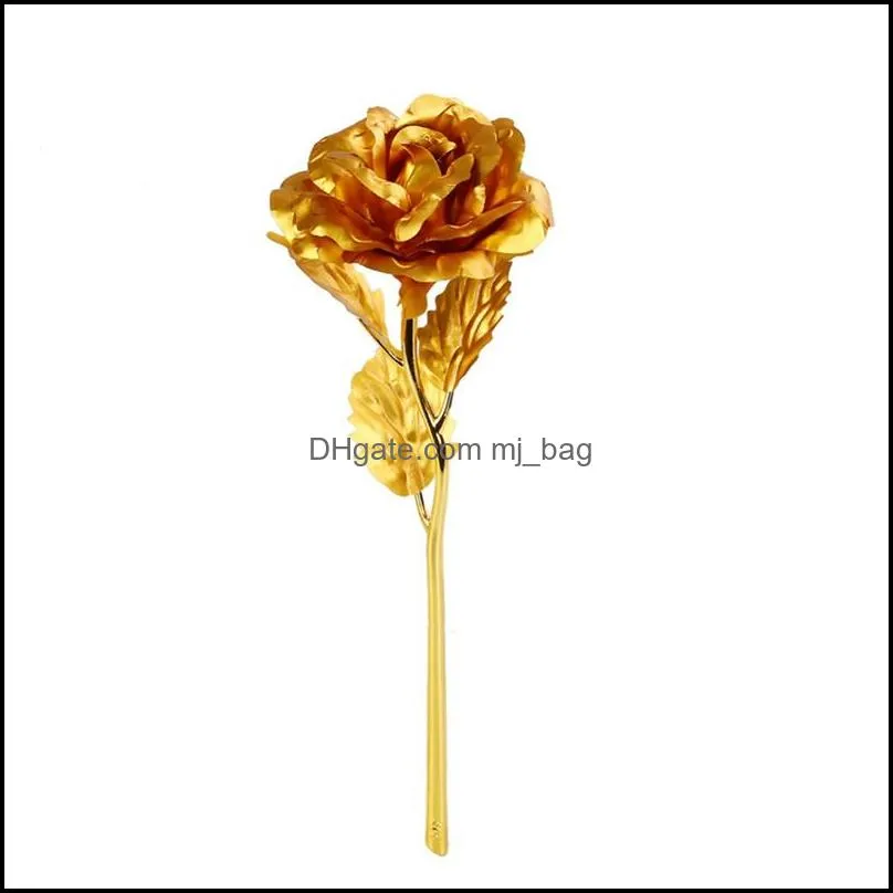 24k gold foil plated rose aluminum foil plated rose valentines day gift lover rose christmas day gifts home decoration