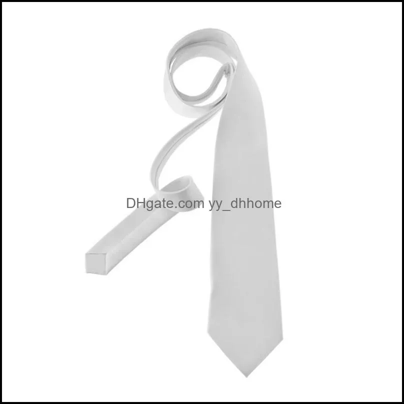 blank sublimation tie adult kids solid white polyester neckties diy heat transfer printing ties for formal wedding party business