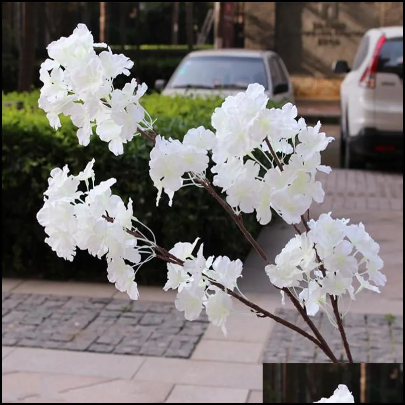 artificial cherry blossom fake flower garland white pink red purple available 1 m/pcs for wedding diy decoration