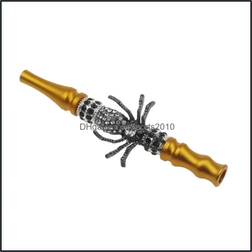 removable animal smoking accessories recyclable filter smoke pipes aluminium hookah tips spider pendants shisha cigarette new 11 5lc