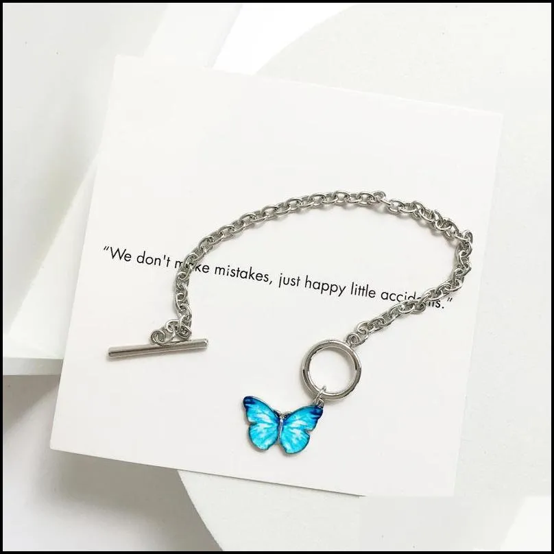 butterfly necklace 2020 new fashion blue butterfly pendant necklace for women girls