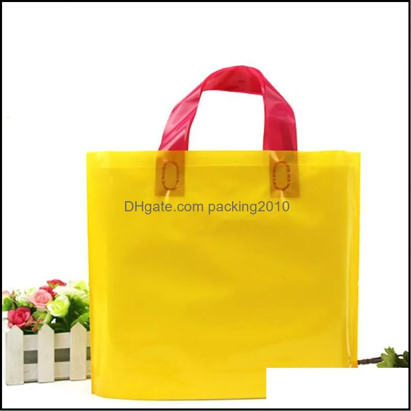 pe plastic shopping bag with handle shopping store clothes gifts bag 45x35add10cm