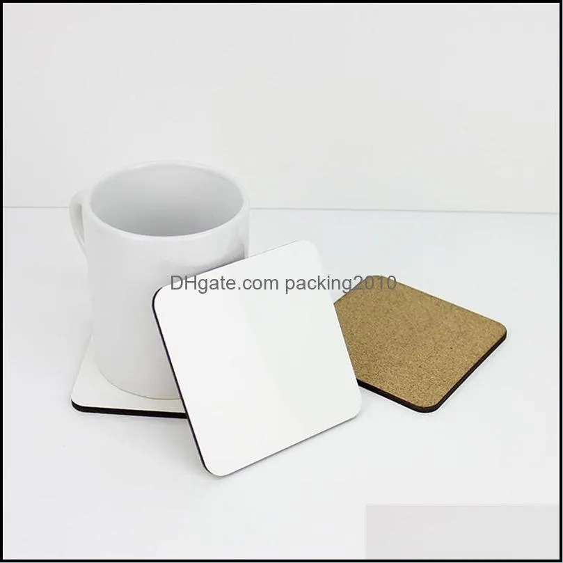 9x9cm sublimation coaster wooden blank table mats mdf heat insulation thermal transfer cup pads diy coaster 1212 v2
