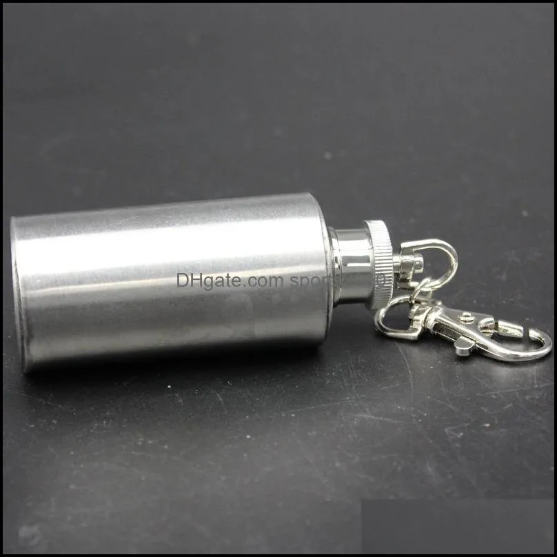 2oz cylinder hip flasks body carry stainless steel wine bottle with key chain wines pot portable 4 7td l1