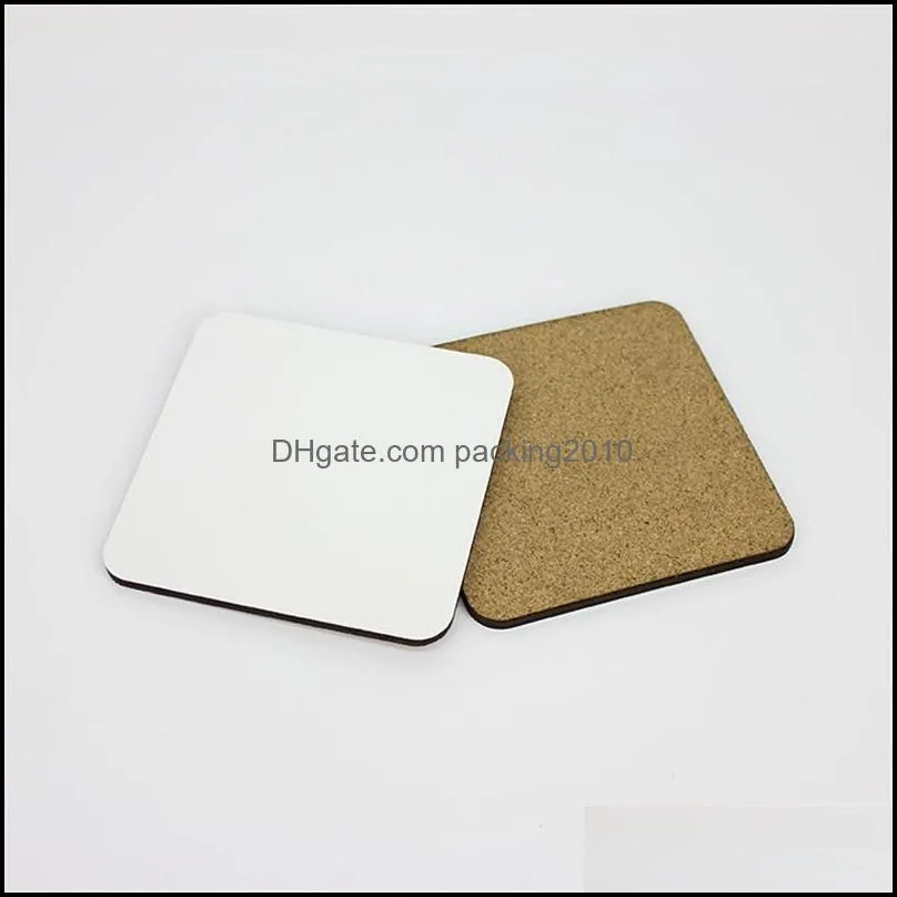 9x9cm sublimation coaster wooden blank table mats mdf heat insulation thermal transfer cup pads diy coaster 1212 v2