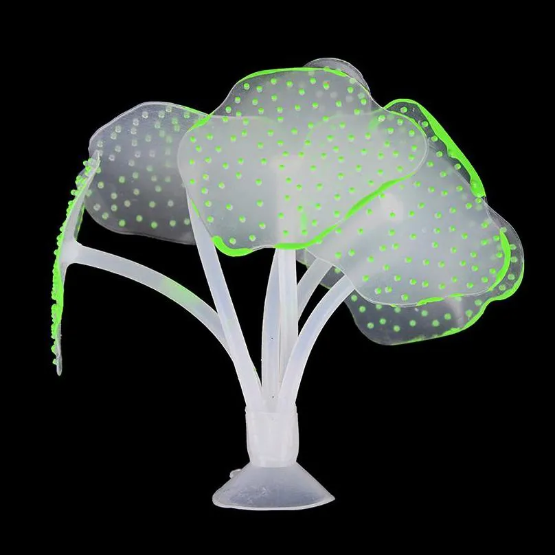 decorations simulation fluorescent underwater landscape decor coral artificial sucker plant ornament fish tank aquarium accessories1