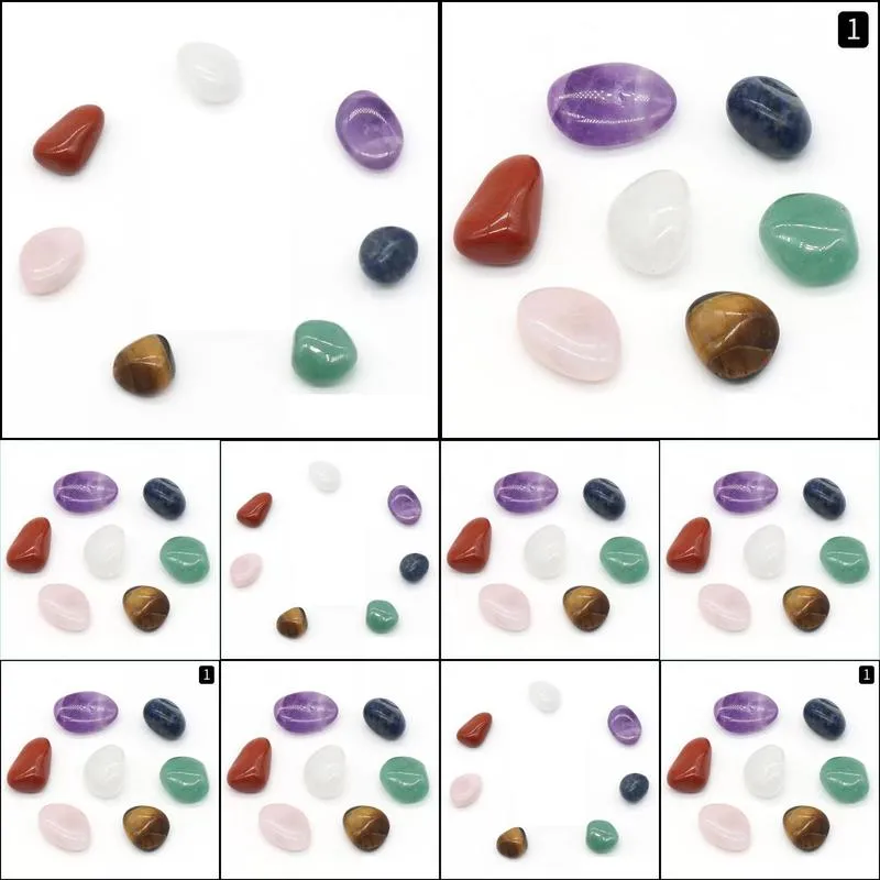 7pcs/set loose chakra healing reiki natural tumbled stone irregular polishing rock quartz yoga meditation energy stones bead