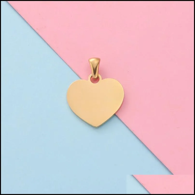 stainless steel mirror polished 20mm heart tag charms pendant for bracelet necklace diy jewelry making charms