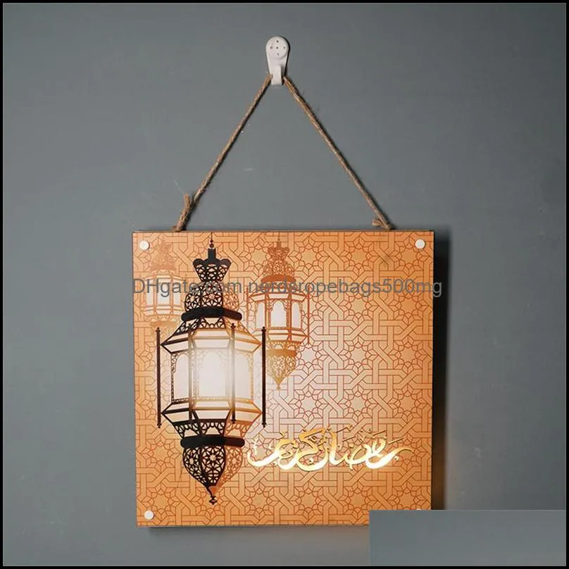 arabic ramadan light decor wooden wall hanging ornaments muslim islamic festival event eid mubarak lights decor